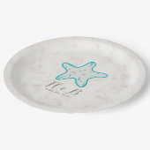 Assiettes En Carton Turquoise Rustic Starfish Mariage (Angle)