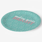 Assiettes En Carton Turquoise vive pour les esprits rétro (Angle)