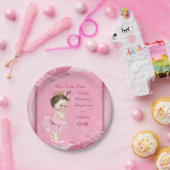 Assiettes En Carton Tutu Cute 1er anniversaire Brunette Princesse Faux (Fête)