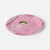 Assiettes En Carton Tutu Cute 1er anniversaire Brunette Princesse Faux (Angle)