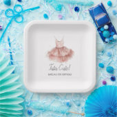 Assiettes En Carton Tutu Cute Ballerina Ballet rose Script Anniversair (Fête)
