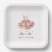 Assiettes En Carton Tutu Cute Ballerina Ballet rose Script Anniversair (Recto)