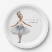 Assiettes En Carton Tutu Cute Elegant Ballerina Aquarelle Anniversaire (Devant)