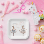 Assiettes En Carton Tutu Cute Elegant Ballerina Aquarelle Anniversaire (Fête)