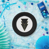 Assiettes En Carton Tuxedo Art Déco Moderne (Fête)