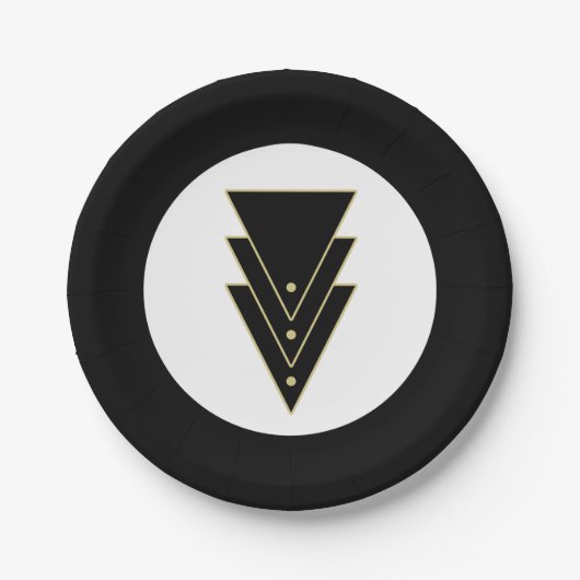 Assiettes En Carton Tuxedo Art Déco Moderne (Devant)