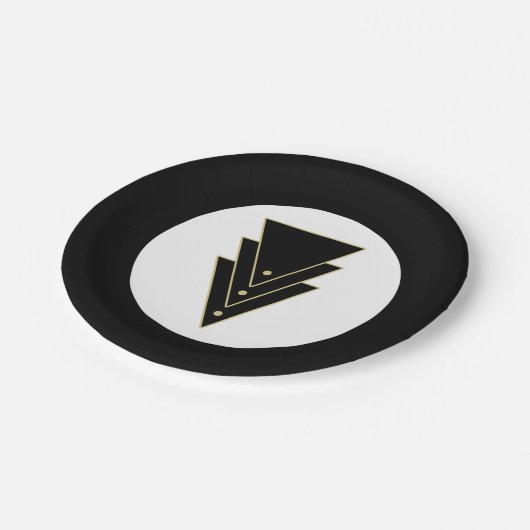 Assiettes En Carton Tuxedo Art Déco Moderne (Angle)