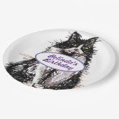 Assiettes En Carton Tuxedo Chat Chats Noir Blanc Anniversaire Plaque d (Angle)