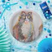 Assiettes En Carton Tuxedo Chat Dessin art Anniversaire Plaque papier (Fête)