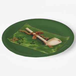 Assiettes En Carton Tuyau irlandais jour de la Saint-Patrick en papier