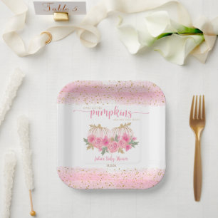 Assiettes En Carton Twin Baby Girls Citrouille Rose Gold Douche Favori