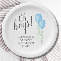 Twin Boys Blue Balloons Baby shower
