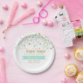 Assiettes En Carton Twinkle Little Star Baby shower Mint Green (Fête)