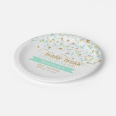 Assiettes En Carton Twinkle Little Star Baby shower Mint Green (Angle)