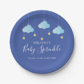 Assiettes En Carton Twinkle Sprinkle Little Star Baby shower bleu (Devant)