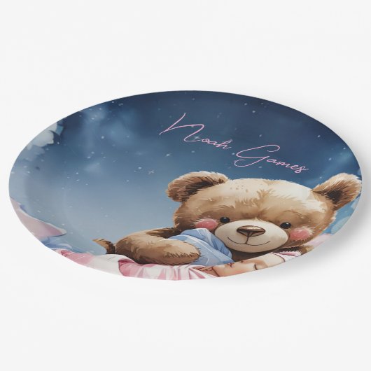 Assiettes En Carton Twinkle Star Baby Boy Paper Plate (Angle)
