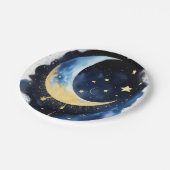Assiettes En Carton Twinkle Twinkle Baby shower : Lune et étoiles (Angle)