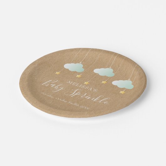 Assiettes En Carton Twinkle Twinkle Little Star Baby Sprinkle rustique (Angle)