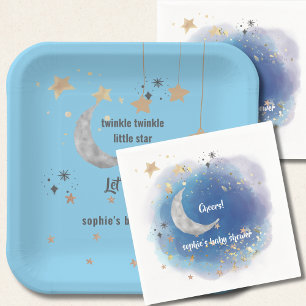 Assiettes En Carton Twinkle Twinkle Little Star, Bleu