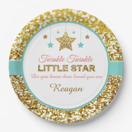 Assiettes En Carton Twinkle Twinkle petites plaques de baby shower éto (Devant)