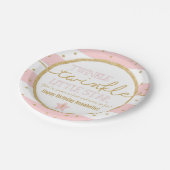 Assiettes En Carton Twinkle Twinkle rose et or Plaques d'anniversaire (Angle)