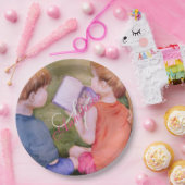 ASSIETTES EN CARTON TWINS LIRE UN LIVRE MONOGRAM PARTY (Fête)