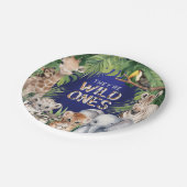 Assiettes En Carton Twins Wild one Navy blue Jungle 1er anniversaire s (Angle)