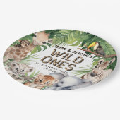 Assiettes En Carton Twins Wild one Safari animaux jungle 1er anniversa (Angle)