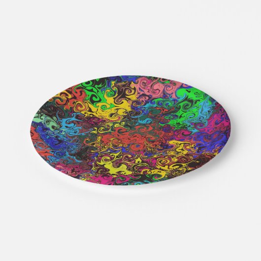 Assiettes En Carton Twirlers colorés Abstraits / (Angle)