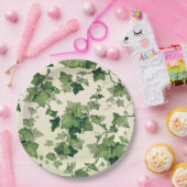 Assiettes En Carton Twisting Ivy Leaves Pattern (Fête)