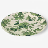 Assiettes En Carton Twisting Ivy Leaves Pattern (Angle)