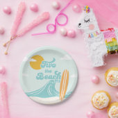 Assiettes En Carton Two Beach Surf Beach 2e anniversaire (Fête)