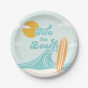 Assiettes En Carton Two Beach Surf Beach 2e anniversaire