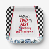 Assiettes En Carton Two Fast 2nd birthday Boy Racing Car  (Recto)