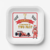 Assiettes En Carton Two Fast Race Car Checkered Flag Birthday (Recto)