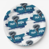 Assiettes En Carton Twonado Twister Tornado Blue Grunge Birthday (Devant)