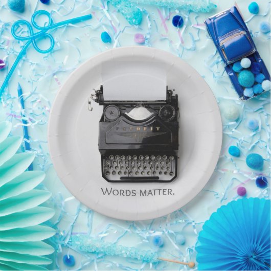 Assiettes En Carton Typographe de mots importants (Fête)