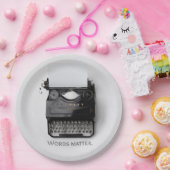 Assiettes En Carton Typographe de mots importants (Fête)