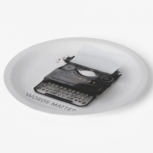 Assiettes En Carton Typographe de mots importants (Angle)