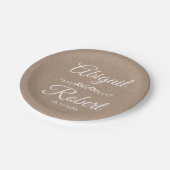 Assiettes En Carton Typographie à encre blanche papier kraft mariage r (Angle)