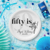 Assiettes En Carton Typographie audacieuse avec Calligraphie 50ème ann (Fête)