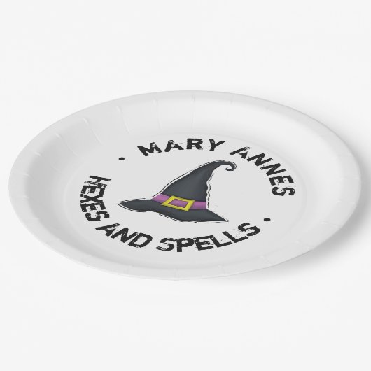 Assiettes En Carton Typographie Casquette Halloween mignonne Whimsical (Angle)
