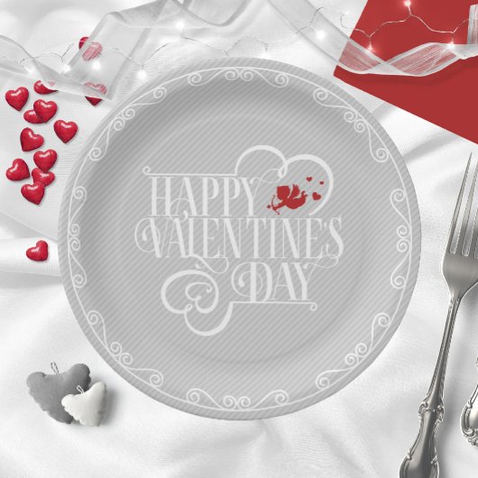 Assiettes En Carton Typographie cupide Saint Valentin Carte d'identité