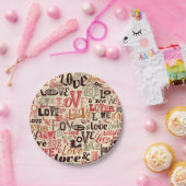 Assiettes En Carton Typographie d'amour vintage (Fête)