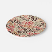 Assiettes En Carton Typographie d'amour vintage (Angle)