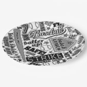 Assiettes En Carton Typographie de baseball Black White Stripes ID770 (Angle)