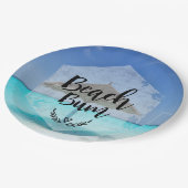 Assiettes En Carton Typographie de cloche de plage - Parapluie sur la  (Angle)