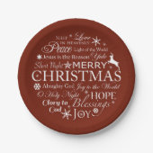 Assiettes En Carton Typographie de Noël (Devant)