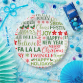 Assiettes En Carton Typographie de Noël Rouge & Vert Motif sans coutur (Fête)