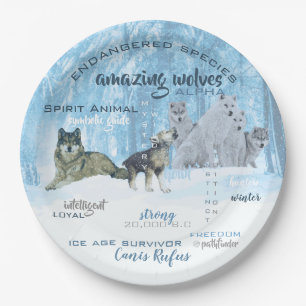 Assiettes En Carton Typographie des loups Extraordinaires Personnalis